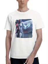 2024 Mass Effect Ps 180G 100% Cotton Printed Round Neck Short-Sleeve T-Shirt, Gifts for Men Dad Husband Grandpa, S-XXXL, White