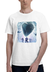 2024 Mass Effect X Destiny 2 180G 100% Cotton Printed Round Neck Short-Sleeve T-Shirt, Gifts for Men Dad Husband Grandpa, S-XXXL, White