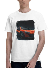 2024 Mclaren P1 Qr 180G 100% Cotton Printed Round Neck Short-Sleeve T-Shirt, Gifts for Men Dad Husband Grandpa, S-XXXL, White