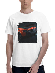 2024 Mclaren P1 Rear 180G 100% Cotton Printed Round Neck Short-Sleeve T-Shirt, Gifts for Men Dad Husband Grandpa, S-XXXL, White