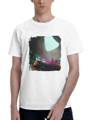 2024 No Mans Sky 180G 100% Cotton Printed Round Neck Short-Sleeve T-Shirt, Gifts for Men Dad Husband Grandpa, S-XXXL, White