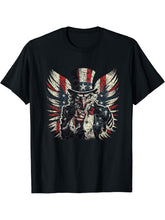 Bald Eagle I want You American Flag Patriotic Dog Dad Mom T-Shirt 180G 100% Cotton Printed Round Neck Short-Sleeve T-Shirt, Gifts for Men Dad Husband Grandpa, S-XXXL, Black