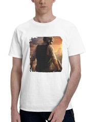 2024 Pubg 180G 100% Cotton Printed Round Neck Short-Sleeve T-Shirt, Gifts for Men Dad Husband Grandpa, S-XXXL, White
