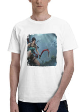 2024 Tomb Raider 180G 100% Cotton Printed Round Neck Short-Sleeve T-Shirt, Gifts for Men Dad Husband Grandpa, S-XXXL, White