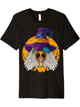 Bald Eagle Witch Funny Halloween Costume Creepy Moon Premium T-Shirt 180G 100% Cotton Printed Round Neck Short-Sleeve T-Shirt, Gifts for Men Dad Husband Grandpa, S-XXXL, Black