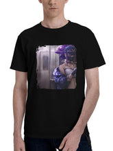 Kda-Akali Train 180G 100% Cotton Printed Round Neck Short-Sleeve T-Shirt, Christmas Gifts for Men Dad Husband Grandpa, S-XXXL, Black