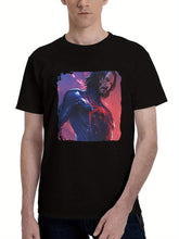 Keanu-Reeves As Spider Man 2099 180G 100% Cotton Printed Round Neck Short-Sleeve T-Shirt, Christmas Gifts for Men Dad Husband Grandpa, S-XXXL, Black