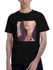 Lucy-Hale Jacquie Aiche Photoshoot 180G 100% Cotton Printed Round Neck Short-Sleeve T-Shirt, Christmas Gifts for Men Dad Husband Grandpa, S-XXXL, Black