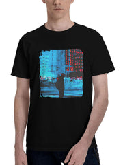 Keep-Moving 180G 100% Cotton Printed Round Neck Short-Sleeve T-Shirt, Christmas Gifts for Men Dad Husband Grandpa, S-XXXL, Black