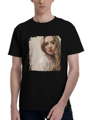 Amanda-Seyfried 2023 180G 100% Cotton Printed Round Neck Short-Sleeve T-Shirt, Christmas Gifts for Men Dad Husband Grandpa, S-XXXL, Black