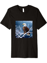 Eagle Bald Winter Premium T-Shirt 180G 100% Cotton Printed Round Neck Short-Sleeve T-Shirt, Gifts for Men Dad Husband Grandpa, S-XXXL, Black