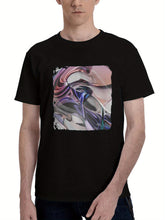 Amber-Glass Mosaic 180G 100% Cotton Printed Round Neck Short-Sleeve T-Shirt, Christmas Gifts for Men Dad Husband Grandpa, S-XXXL, Black