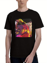 Ken-Street Fighter 6 180G 100% Cotton Printed Round Neck Short-Sleeve T-Shirt, Christmas Gifts for Men Dad Husband Grandpa, S-XXXL, Black