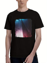 Glass-Shapes Sharp 180G 100% Cotton Printed Round Neck Short-Sleeve T-Shirt, Christmas Gifts for Men Dad Husband Grandpa, S-XXXL, Black