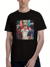 Harley-Quinn Strikes Again 180G 100% Cotton Printed Round Neck Short-Sleeve T-Shirt, Christmas Gifts for Men Dad Husband Grandpa, S-XXXL, Black