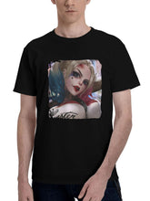 Harley-Quinn Tactician 180G 100% Cotton Printed Round Neck Short-Sleeve T-Shirt, Christmas Gifts for Men Dad Husband Grandpa, S-XXXL, Black