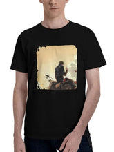 Harley-Rider 180G 100% Cotton Printed Round Neck Short-Sleeve T-Shirt, Christmas Gifts for Men Dad Husband Grandpa, S-XXXL, Black