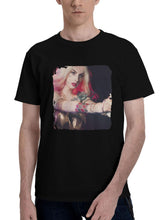 Harley-Quinnn Cosplay 180G 100% Cotton Printed Round Neck Short-Sleeve T-Shirt, Christmas Gifts for Men Dad Husband Grandpa, S-XXXL, Black