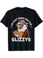 Bald Eagle Hotdog Glizzy American Flag 4th Of July Patriotic T-Shirt 180G 100% Cotton Printed Round Neck Short-Sleeve T-Shirt, Gifts for Men Dad Husband Grandpa, S-XXXL, Black
