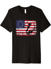 13 Star Flag Betsy Ross Distressed American Flag Bald Eagle Premium T-Shirt 180G 100% Cotton Printed Round Neck Short-Sleeve T-Shirt, Gifts for Men Dad Husband Grandpa, S-XXXL, Black