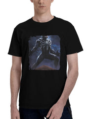 Marvels-Spider Man 2 Venom Rampage In The City 180G 100% Cotton Printed Round Neck Short-Sleeve T-Shirt, Christmas Gifts for Men Dad Husband Grandpa, S-XXXL, Black