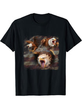 Bald Eagle USA flag American Flag 4th of July T-Shirt 180G 100% Cotton Printed Round Neck Short-Sleeve T-Shirt, Gifts for Men Dad Husband Grandpa, S-XXXL, Black