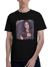 Megan-Fox Fredericks Photoshoot 180G 100% Cotton Printed Round Neck Short-Sleeve T-Shirt, Christmas Gifts for Men Dad Husband Grandpa, S-XXXL, Black