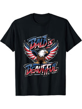 4th of July Bald Is Beautiful Bald Eagle Men Women Gift T-Shirt 180G 100% Cotton Printed Round Neck Short-Sleeve T-Shirt, Gifts for Men Dad Husband Grandpa, S-XXXL, Black