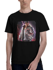 Jin-Kazama From Tekken In Pubg Mobile 180G 100% Cotton Printed Round Neck Short-Sleeve T-Shirt, Christmas Gifts for Men Dad Husband Grandpa, S-XXXL, Black