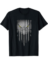 Bald Eagle US American Flag 4th Of July Proud Patriotic T-Shirt 180G 100% Cotton Printed Round Neck Short-Sleeve T-Shirt, Gifts for Men Dad Husband Grandpa, S-XXXL, Black