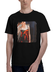 Joey-King The In Between Press Shoot 180G 100% Cotton Printed Round Neck Short-Sleeve T-Shirt, Christmas Gifts for Men Dad Husband Grandpa, S-XXXL, Black