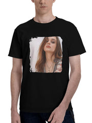 Joey-King The Princess Los Angles 180G 100% Cotton Printed Round Neck Short-Sleeve T-Shirt, Christmas Gifts for Men Dad Husband Grandpa, S-XXXL, Black