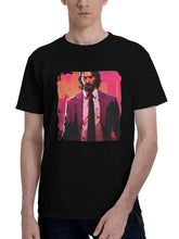 John-Wick Hotline Miami 180G 100% Cotton Printed Round Neck Short-Sleeve T-Shirt, Christmas Gifts for Men Dad Husband Grandpa, S-XXXL, Black