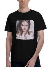 Leni-Klum Flaunt Magazine 180G 100% Cotton Printed Round Neck Short-Sleeve T-Shirt, Christmas Gifts for Men Dad Husband Grandpa, S-XXXL, Black