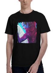 Joker-Dance In Smoke 180G 100% Cotton Printed Round Neck Short-Sleeve T-Shirt, Christmas Gifts for Men Dad Husband Grandpa, S-XXXL, Black