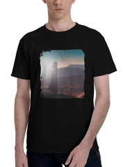 Light-Showing The Way 180G 100% Cotton Printed Round Neck Short-Sleeve T-Shirt, Christmas Gifts for Men Dad Husband Grandpa, S-XXXL, Black