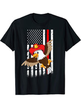 Bald Eagle Firefighter American Flag Thin Red Line Patriot T-Shirt 180G 100% Cotton Printed Round Neck Short-Sleeve T-Shirt, Gifts for Men Dad Husband Grandpa, S-XXXL, Black