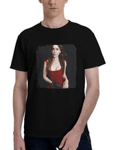 Lily-Collins 2024 Vogue 180G 100% Cotton Printed Round Neck Short-Sleeve T-Shirt, Christmas Gifts for Men Dad Husband Grandpa, S-XXXL, Black