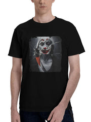 Joker-Folie A Deux On The Edge 180G 100% Cotton Printed Round Neck Short-Sleeve T-Shirt, Christmas Gifts for Men Dad Husband Grandpa, S-XXXL, Black