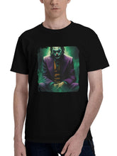 Joker-Iconic Villain 180G 100% Cotton Printed Round Neck Short-Sleeve T-Shirt, Christmas Gifts for Men Dad Husband Grandpa, S-XXXL, Black