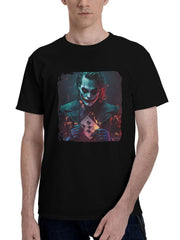 Joker-Mercenary 180G 100% Cotton Printed Round Neck Short-Sleeve T-Shirt, Christmas Gifts for Men Dad Husband Grandpa, S-XXXL, Black