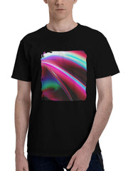 Liquid-Cgi Abstract 180G 100% Cotton Printed Round Neck Short-Sleeve T-Shirt, Christmas Gifts for Men Dad Husband Grandpa, S-XXXL, Black