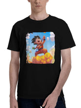 Little-Goku 180G 100% Cotton Printed Round Neck Short-Sleeve T-Shirt, Christmas Gifts for Men Dad Husband Grandpa, S-XXXL, Black