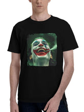 Joker-Signature Expression 180G 100% Cotton Printed Round Neck Short-Sleeve T-Shirt, Christmas Gifts for Men Dad Husband Grandpa, S-XXXL, Black