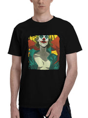 Joker-Stairway Performance 180G 100% Cotton Printed Round Neck Short-Sleeve T-Shirt, Christmas Gifts for Men Dad Husband Grandpa, S-XXXL, Black