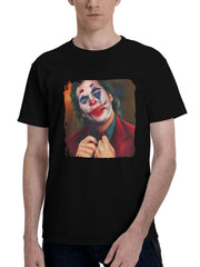 Joker-The Mastermind 180G 100% Cotton Printed Round Neck Short-Sleeve T-Shirt, Christmas Gifts for Men Dad Husband Grandpa, S-XXXL, Black