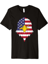 American Pride American Bald Eagle Patriot America Eagle Premium T-Shirt 180G 100% Cotton Printed Round Neck Short-Sleeve T-Shirt, Gifts for Men Dad Husband Grandpa, S-XXXL, Black