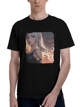 A2-Nier 180G 100% Cotton Printed Round Neck Short-Sleeve T-Shirt, Christmas Gifts for Men Dad Husband Grandpa, S-XXXL, Black