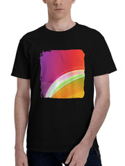 Abstract-Aurora Mac 180G 100% Cotton Printed Round Neck Short-Sleeve T-Shirt, Christmas Gifts for Men Dad Husband Grandpa, S-XXXL, Black
