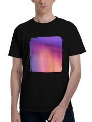 Abstract-Blur Minimal 180G 100% Cotton Printed Round Neck Short-Sleeve T-Shirt, Christmas Gifts for Men Dad Husband Grandpa, S-XXXL, Black